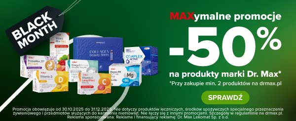MAXymalne promocje -50% na produkty Dr. Max*