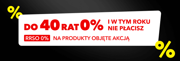 Do 40 rat 0% i w tym roku nie płacisz. RRSO 0% na produkty objęte akcją.